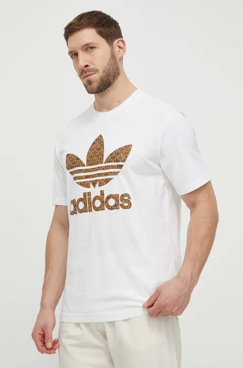 Bavlnené tričko adidas Originals Classic Monogram Graphic pánske, biela farba, s potlačou, IS2932,