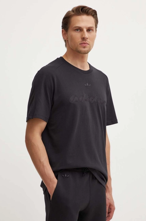 adidas Originals cotton t-shirt men’s black color IT7473