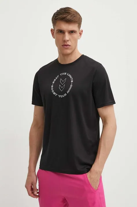 Tréninkové tričko Hummel Boost černá barva, s potiskem, 223838