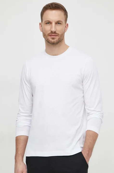 Hodvábne tričko s dlhým rukávom Liu Jo biela farba, jednofarebný