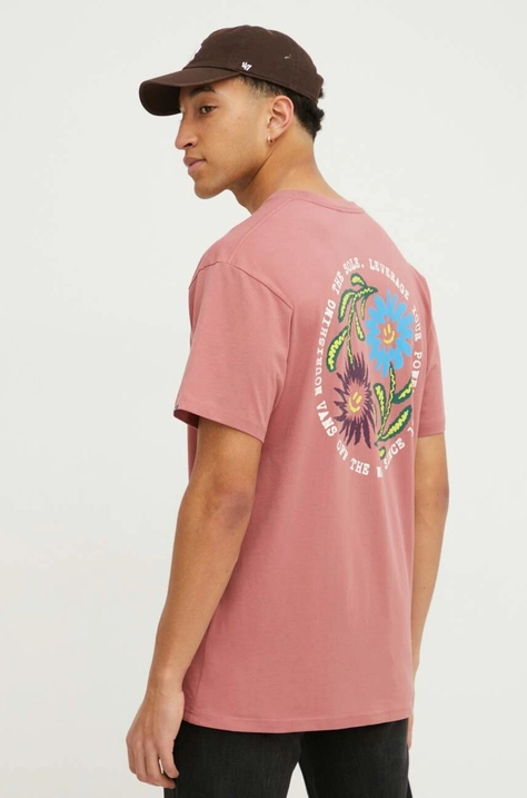 Vans t-shirt in cotone uomo colore rosa