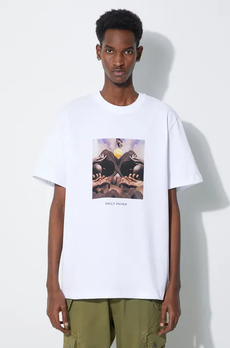 Daily Paper cotton t-shirt Landscape SS men’s white color 2311333