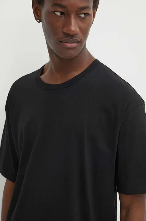 Bombažna kratka majica Vans 3-pack moški, črna barva