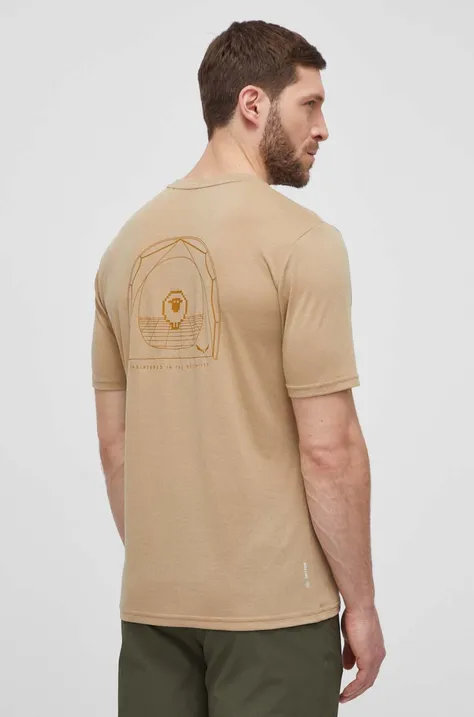 Salewa tricou sport Eagle Sheep Camp Dry culoarea bej, cu imprimeu, 00-0000028910