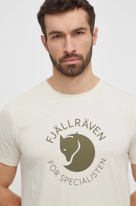 Футболка Fjallraven Fjällräven Fox мужская цвет бежевый с принтом F87052