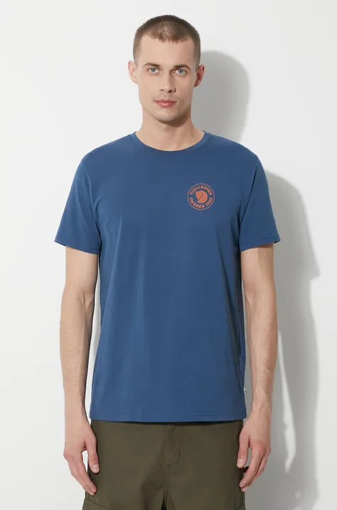 Тениска Fjallraven 1960 Logo T-shirt в синьо с принт F87313