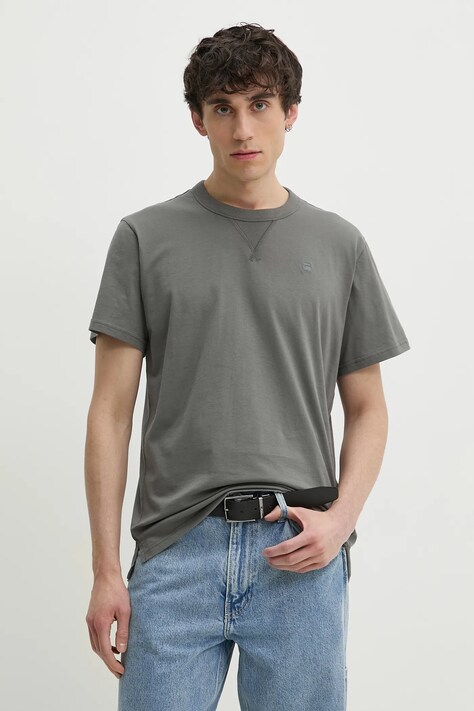G-Star tricou din bumbac bărbați, culoarea gri, uni, D24449-336