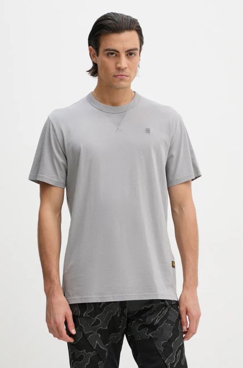 G-Star Raw tricou din bumbac barbati, culoarea alb, neted, D24449-336