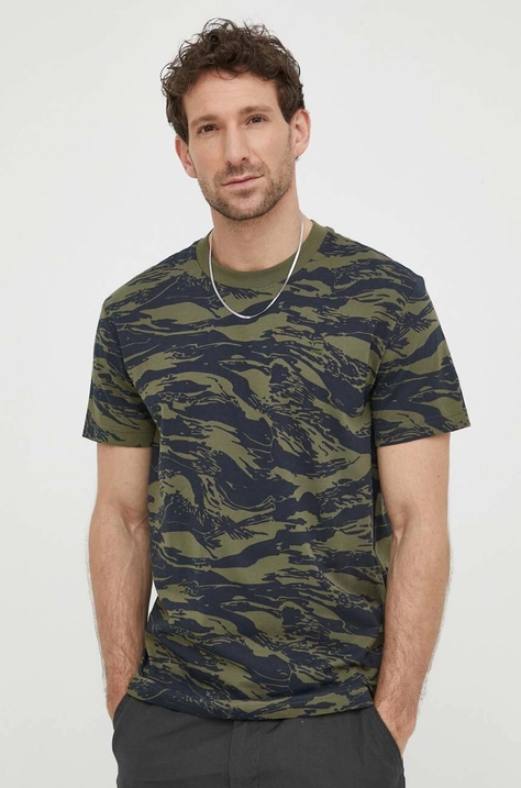 G-Star Raw tricou din bumbac barbati, culoarea verde, modelator