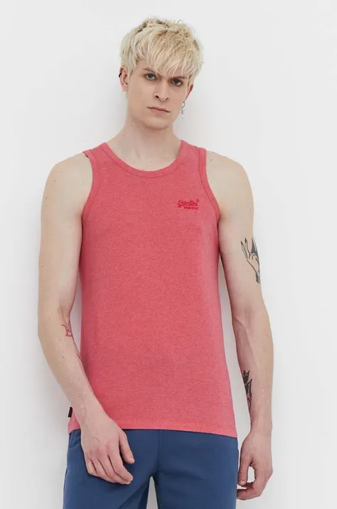 Superdry t-shirt bawełniany męski kolor różowy
