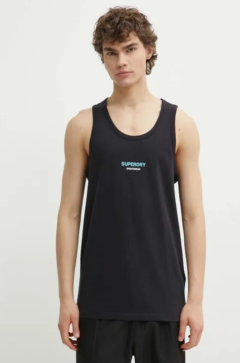 Superdry t-shirt bawełniany męski kolor czarny