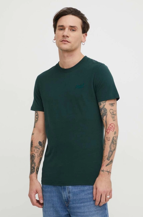 Superdry t-shirt in cotone uomo colore verde