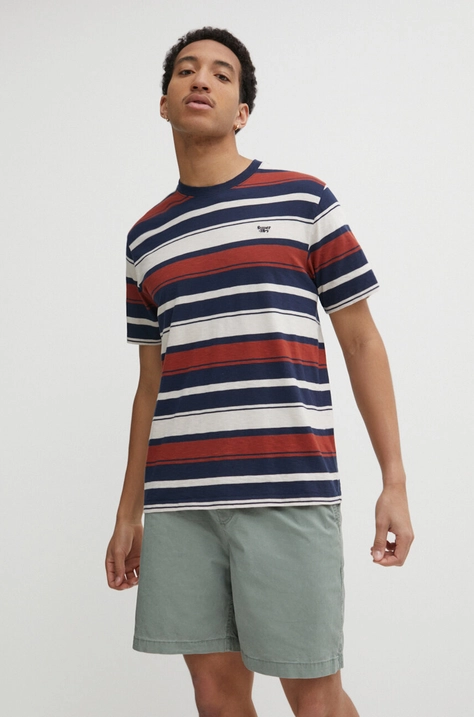 Superdry t-shirt in cotone uomo colore blu navy