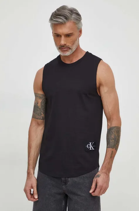 Calvin Klein Jeans pamut póló fekete, férfi