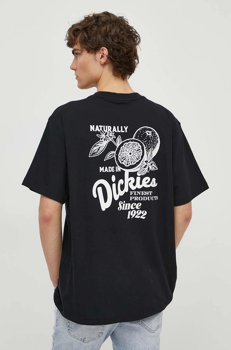 Pamučna majica Dickies RAVEN TEE SS za muškarce, boja: crna, s tiskom, DK0A4YYM