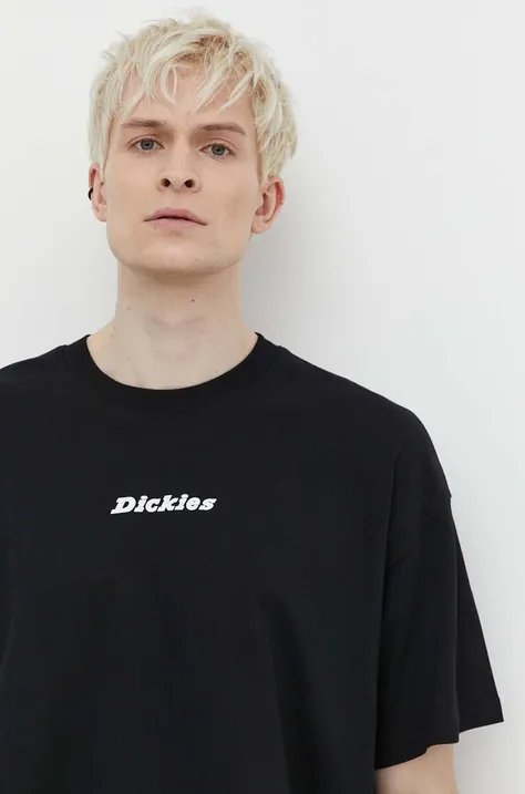 Бавовняна футболка Dickies ENTERPRISE TEE SS чоловіча колір чорний з принтом DK0A4YRN