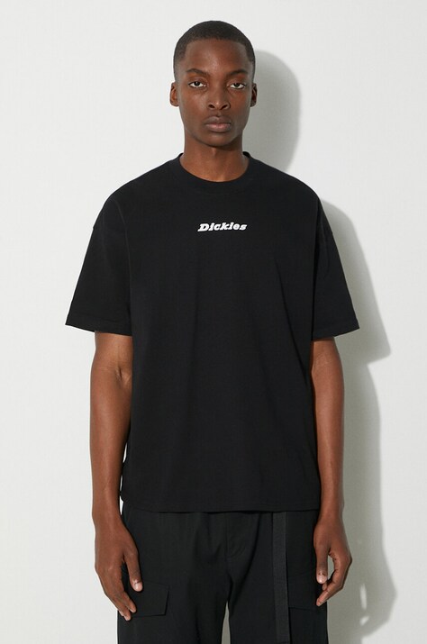 Dickies tricou din bumbac ENTERPRISE TEE SS barbati, culoarea negru, cu imprimeu, DK0A4YRN