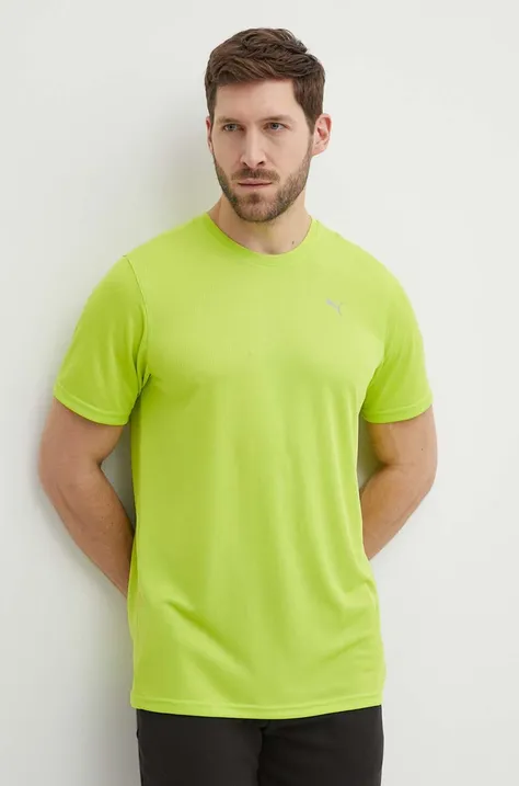 Тениска за трениране Puma Performance в зелено с изчистен дизайн 520314