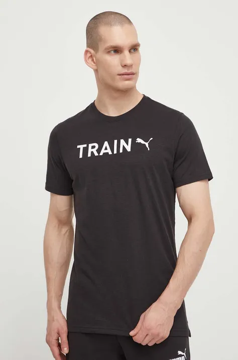 Puma t-shirt fekete, férfi, nyomott mintás, 524289