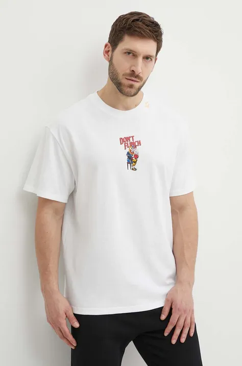 Бавовняна футболка Puma чоловіча колір бежевий з принтом 624748