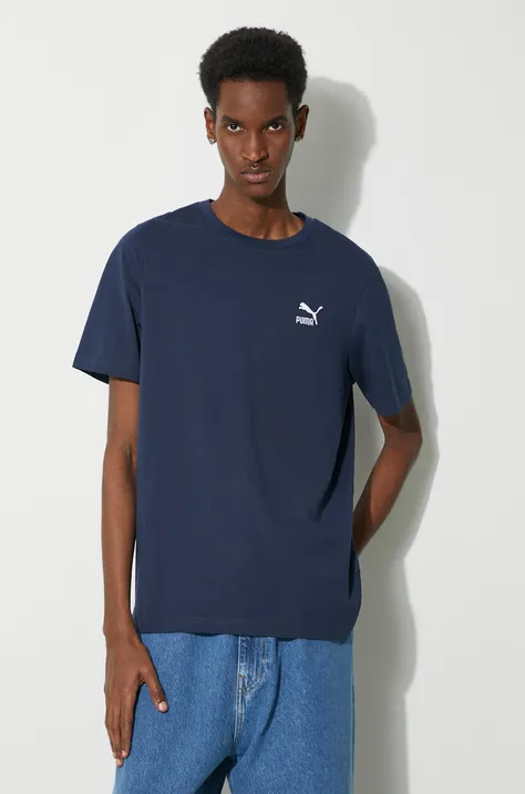 Puma tricou din bumbac bărbați, culoarea bleumarin, cu imprimeu 679187
