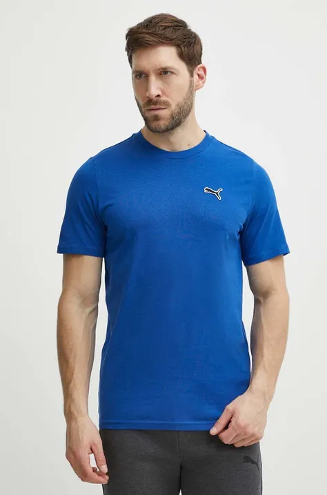 Хлопковая футболка Puma BETTER ESSENTIALS мужская цвет синий однотонная 675977