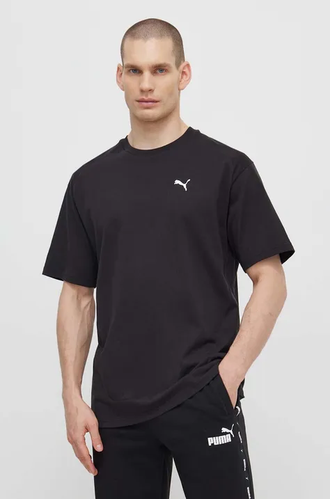 Pamučna majica Puma RAD/CAL za muškarce, boja: crna, bez uzorka, 678913