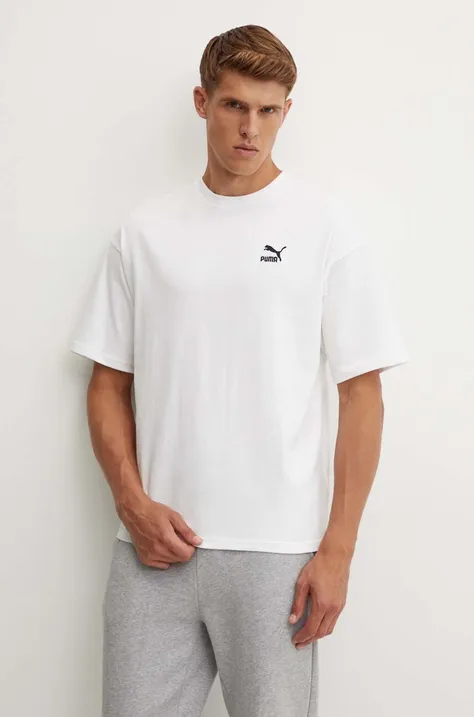 Bavlněné tričko Puma BETTER CLASSICS bílá barva, s aplikací, 679188