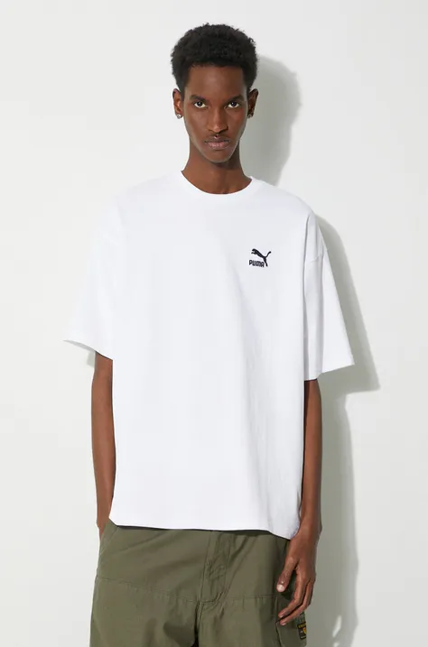 Puma tricou din bumbac BETTER CLASSICS bărbați, culoarea alb, cu imprimeu 679188