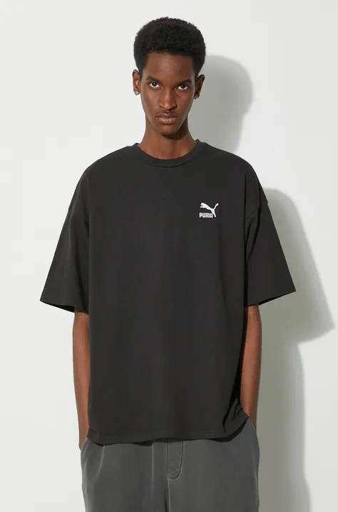 Puma cotton t-shirt men’s black color