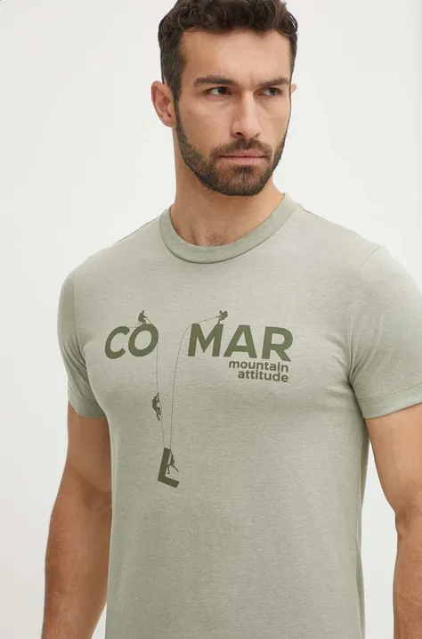 Colmar t-shirt męski kolor zielony z nadrukiem
