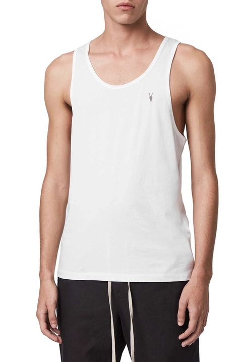 AllSaints tricou din bumbac TONIC VEST barbati, culoarea alb