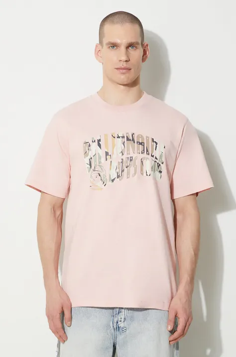 Billionaire Boys Club cotton t-shirt Camo Arch Logo men’s pink color B24133