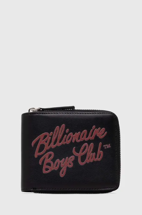 Кожен портфейл Billionaire Boys Club Script Logo Wallet мъжки в черно B24148