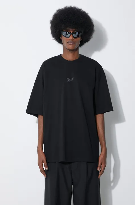 Βαμβακερό μπλουζάκι Reebok LTD Trompe L'Oeil Tee ανδρικό, χρώμα: μαύρο, RMAA005C99JER0011000