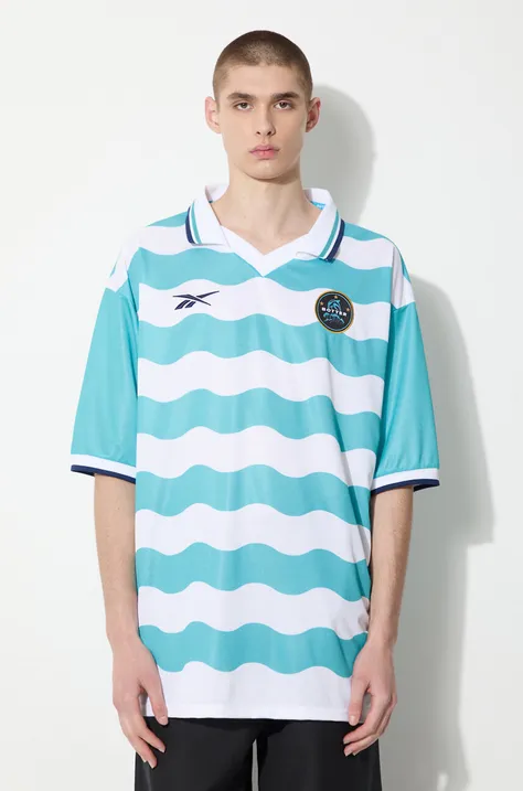 Поло Reebok LTD Soccer Tee чоловіче колір бірюзовий візерунок RMGB001C99FAB0014001