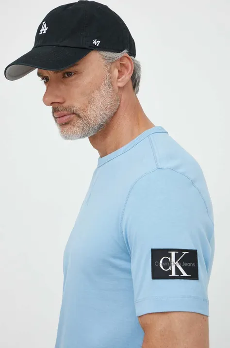 Хлопковая футболка Calvin Klein Jeans мужской однотонный