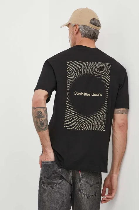 Calvin Klein Jeans t-shirt in cotone uomo colore nero