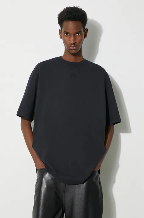 Хлопковая футболка A-COLD-WALL* Essential T-Shirt мужская  цвет чёрный с аппликацией ACWMTS177