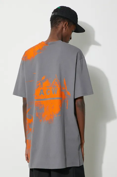 Pamučna majica A-COLD-WALL* Brushstroke T-Shirt za muškarce, boja: siva, s tiskom, ACWMTS188