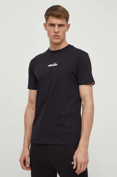 Ellesse tricou din bumbac Ollio Tee barbati, culoarea negru, cu imprimeu, SHP16463