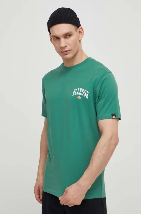 Βαμβακερό μπλουζάκι Ellesse Harvardo T-Shirt ανδρικό, χρώμα: πράσινο, SHV20245