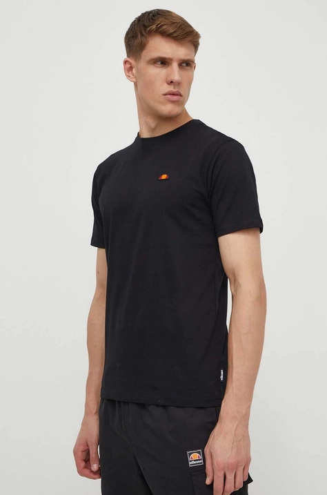 Βαμβακερό μπλουζάκι Ellesse Cassica T-Shirt ανδρικό, χρώμα: μαύρο, SHR20276