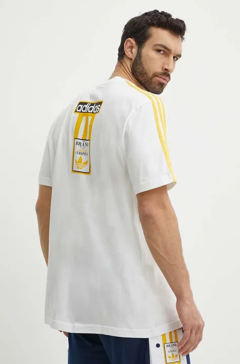 Хлопковая футболка adidas Originals мужская цвет белый с аппликацией IU2360