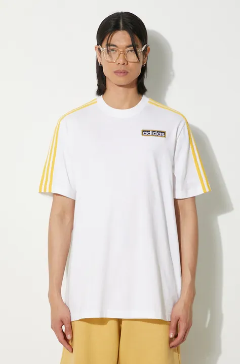 Pamučna majica adidas Originals za muškarce, boja: bijela, s aplikacijom, IU2360
