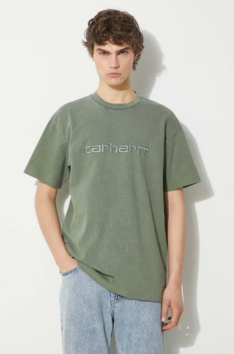 Carhartt WIP cotton t-shirt S/S Duster T-Shirt men’s green color I030110.1YFGD