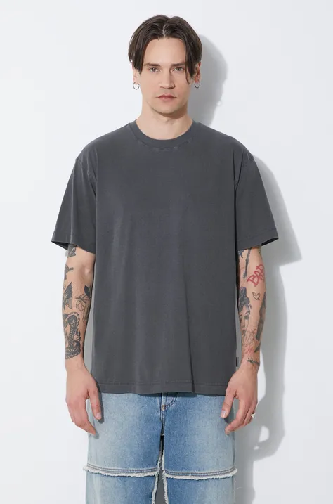 Хлопковая футболка Carhartt WIP S/S Dune T-Shirt мужская цвет серый однотонная I032998.98GD