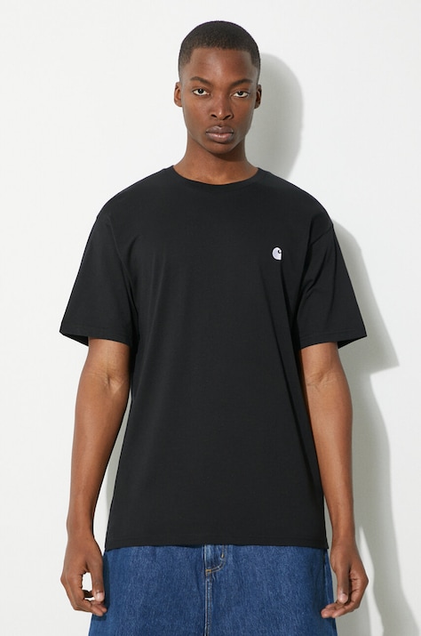 Βαμβακερό μπλουζάκι Carhartt WIP S/S Madison ανδρικό, χρώμα: μαύρο, I033000.0D2XX