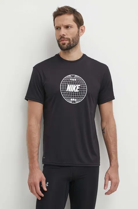Nike t-shirt treningowy Lead Line kolor czarny z nadrukiem
