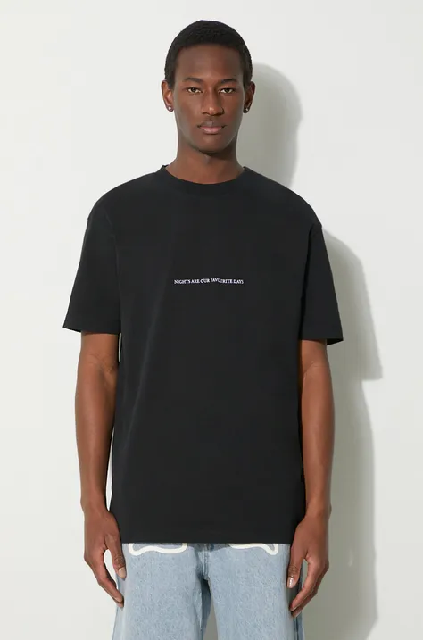 Bavlnené tričko Marcelo Burlon Party Quote Basic pánske, čierna farba, s nášivkou, CMAA056S24JER0051001